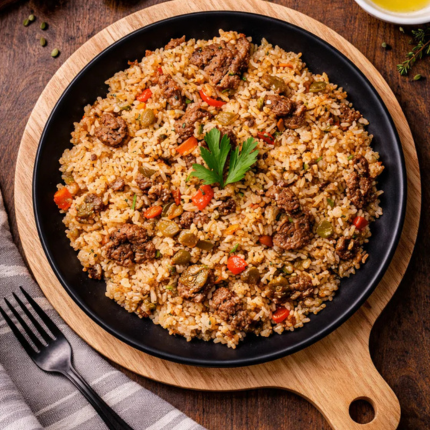 Mexican rice au bœuf haché et poivrons