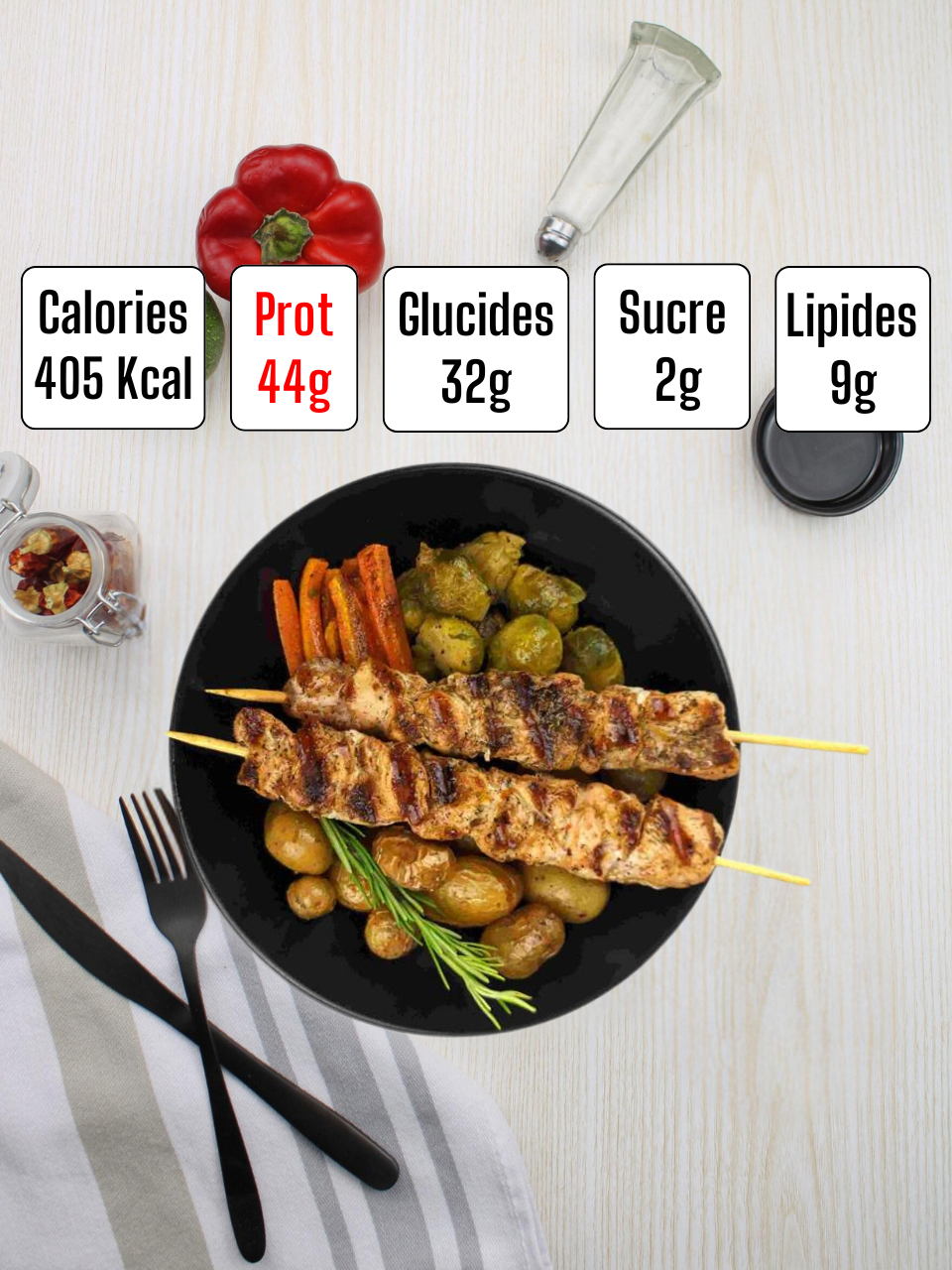 BROCHETTES DE POULET MARINÉES