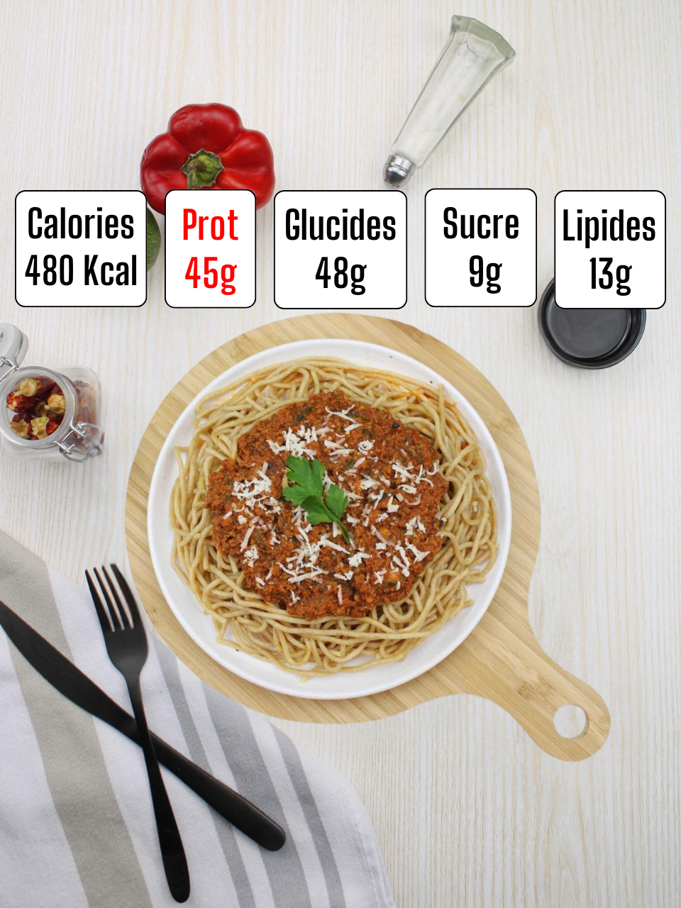 SPAGHETTIS BOLOGNAISE ALLÉGÉES