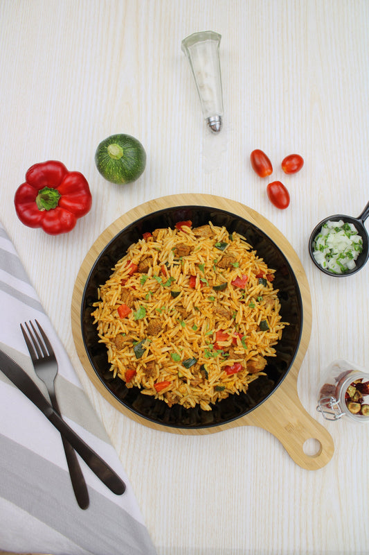 Poulet à la catalane avec riz parfumé