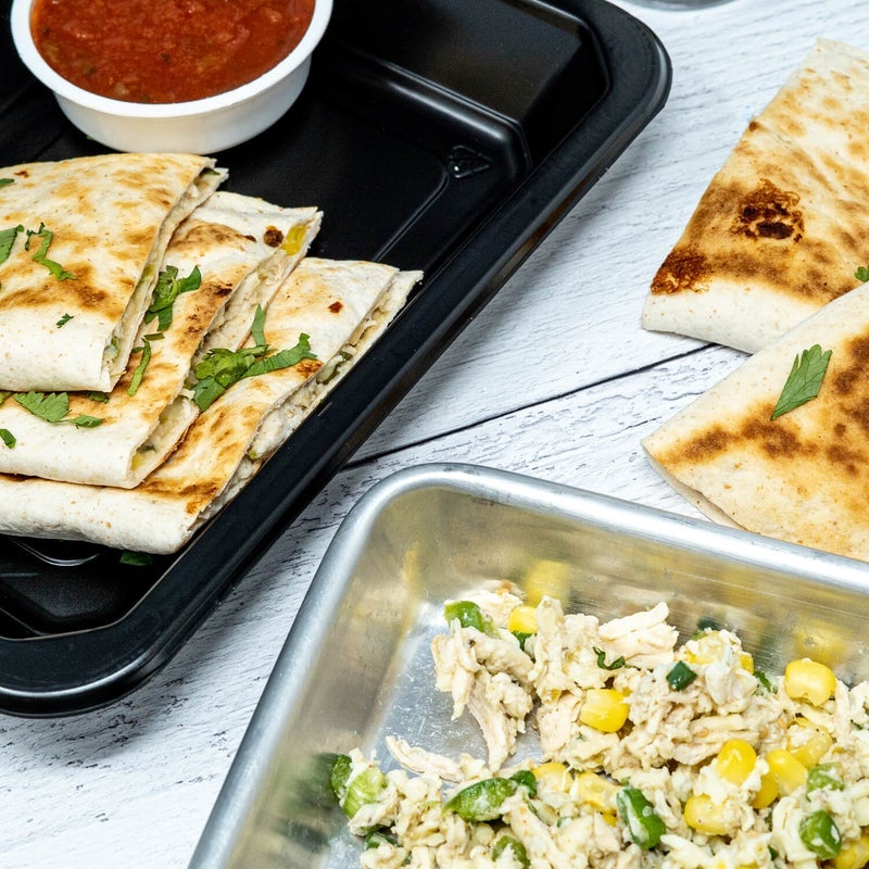 QUESADILLAS AU POULET EFFILOCHÉ en barquette